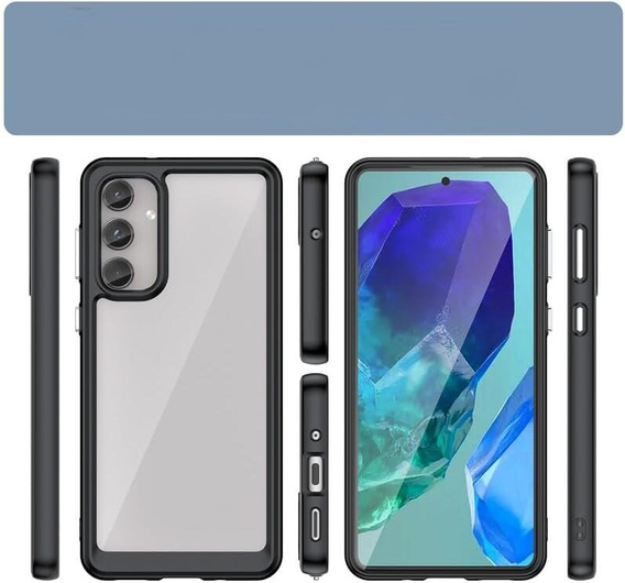 Case for Samsung Galaxy M55 5G, Fusion Hybrid, transparent / black