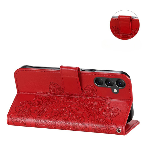 Flip case for Samsung Galaxy A14 4G/5G, Mandala Flower, red