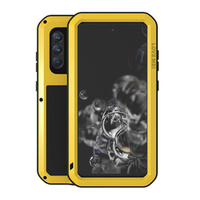 Love Mei Case for Samsung Galaxy S21 FE, armored with glass, yellow