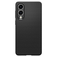 Spigen case for Samsung Galaxy S25 Edge, Liquid Air, black + 9H Tempered Glass