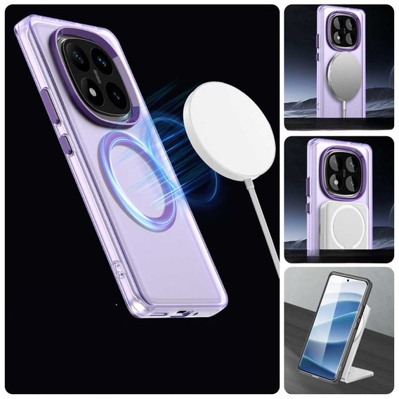 Case for Xiaomi Redmi Note 14 Pro 5G / Poco X7 5G, Fusion Hybrid, for MagSafe, purple
