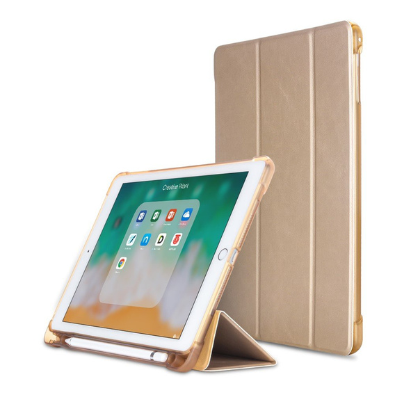 Case for iPad 9.7 2018 / 2017/ Air / Air 2, Smartcase with stylus space, gold