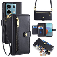 Flip case for Xiaomi Redmi Note 13 Pro 5G, Wallet Zipper Pocket, black