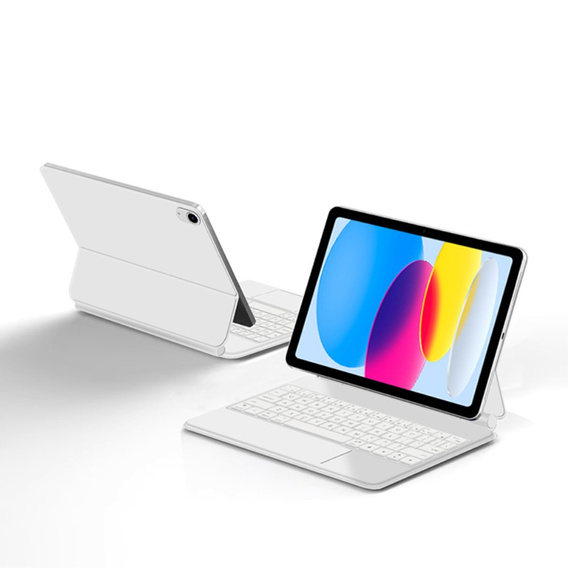 Keyboard Case for iPad 10.9" 2022 (10 gen.) / iPad 11" 2025 A16 (11 gen.), Magnetic Keyboard Touchpad, white