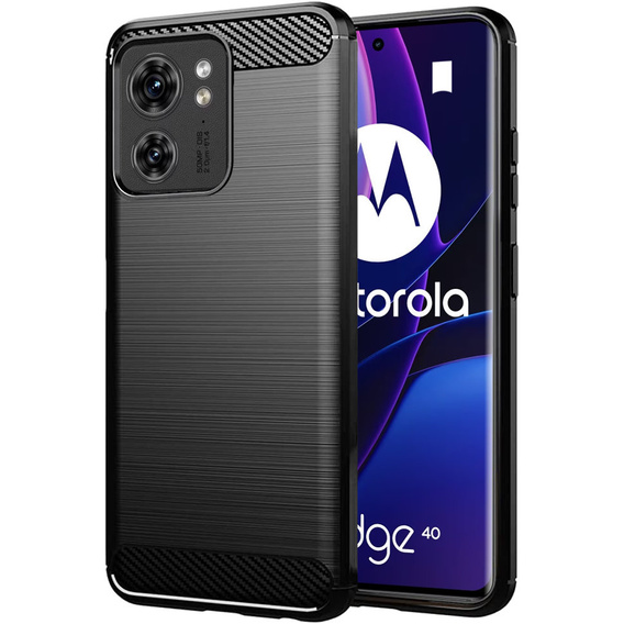 Case for Motorola Edge 40, Carbon, black