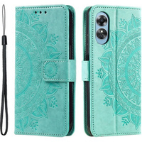Flip case for Oppo A17, Mandala, green