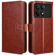 Flip case for Xiaomi Poco F6 Pro, Crazy Horse Wallet, brown