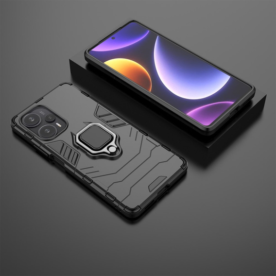 Case for Poco F5 5G, Kickstand Ring, black