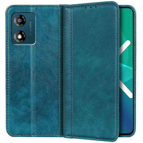 Flip case for Motorola Moto E13, Split Leather, green