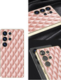 Case for Samsung Galaxy S25 Ultra, Leather Rhombus, pink