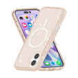 Case for iPhone 17, for MagSafe, glitter, translucent gold