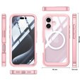 Case for iPhone 16 Plus, Shockproof, with glass, for MagSafe, pink