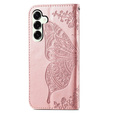 Flip case for Samsung Galaxy S25 FE, Butterfly, pink rose gold