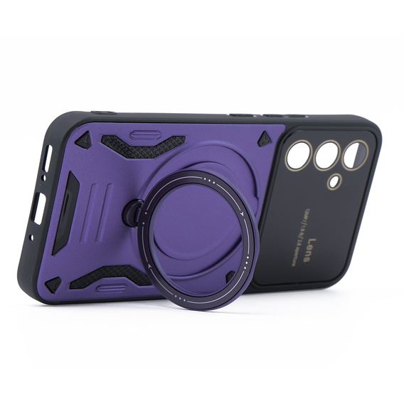 BENKS Kevlar Case for Samsung Galaxy A54 5G, for MagSafe, Carbon Fiber, purple