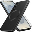Case for Samsung Galaxy S25, ColorMag, for MagSafe, black + 9H tempered glass