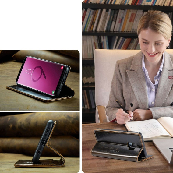 CASEME flip case for Samsung Galaxy S9, Waxy Textucoffee, coffee