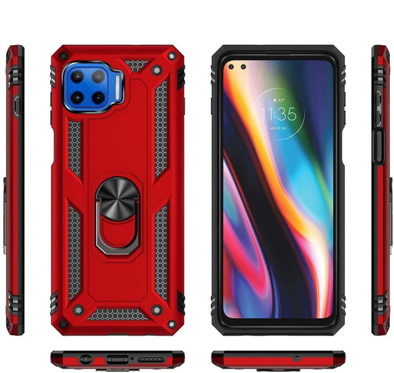 Armor Case for Motorola Moto G 5G Plus, Nox Case Ring, red