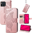 Flip case for T Phone 2 Pro 5G, Butterfly, pink rose gold