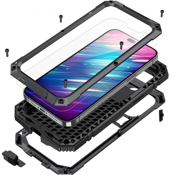 Case for iPhone 14 Pro Max, R-JUST, armoured, black