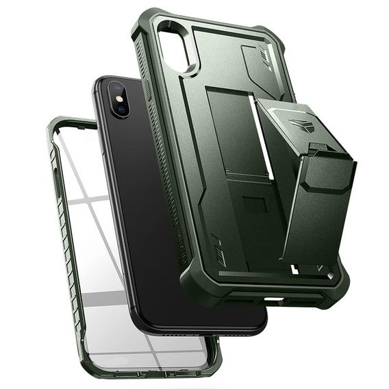 Armored case for iPhone X / XS, Dexnor Full Body, green