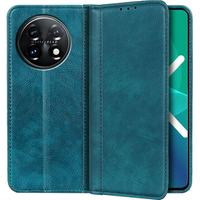 Flip case for OnePlus 11 5G, Split Leather, green