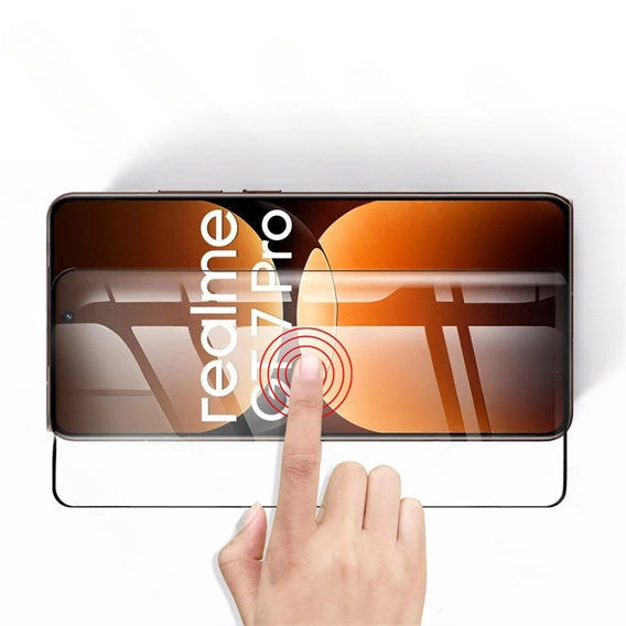 3D Tempered Glass for Realme GT 7 Pro, black frame