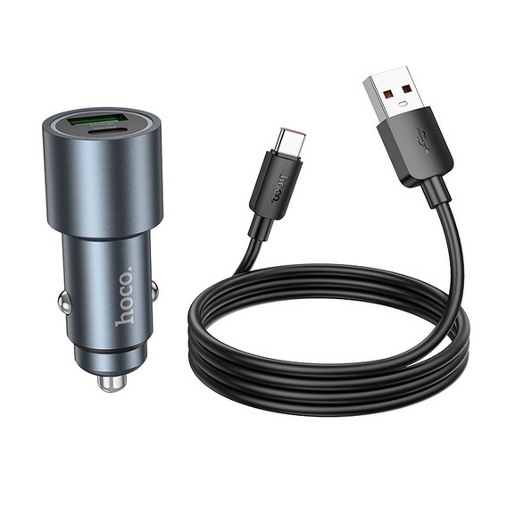 Hoco Z60 USB-A + USB-C 48 W car charger with cable