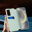 Flip case for Samsung Galaxy S25+ Plus, Smart View Wallet, green
