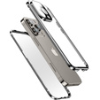 Case for iPhone 16 Pro, Magnetic Dual Glass, silver