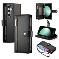 Flip case for Samsung Galaxy S24 FE, Wallet Zipper Pocket, black