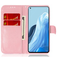 Flip case for Oppo A17, Wallet mandala, pink