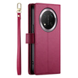 Flip case for Honor Magic 7 Lite, Wallet Zipper Pocket, red