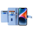 Flip case for iPhone 15, Wallet Zipper Pocket, blue