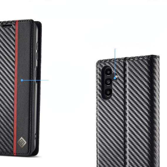 Flap case for Samsung Galaxy A56, Carbon LC.IMEEKE, black