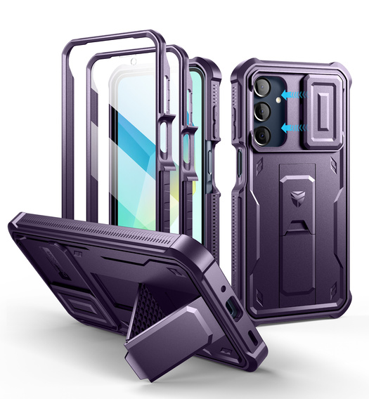 Armored case for Samsung Galaxy A16, Dexnor Full Body (Two Frames), purple
