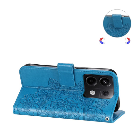 Flip case for Xiaomi Redmi Note 13 Pro 5G, Mandala, blue