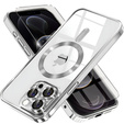 Case for iPhone 12 Pro, Electro MagSafe, silver + Screen Glass
