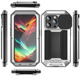 Case for iPhone 15 Pro, R-JUST CamShield Slide, armoured, silver / black
