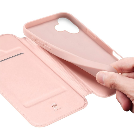 Dux Ducis case for iPhone 17, Skin Pro, with flap, with card slot, pink
