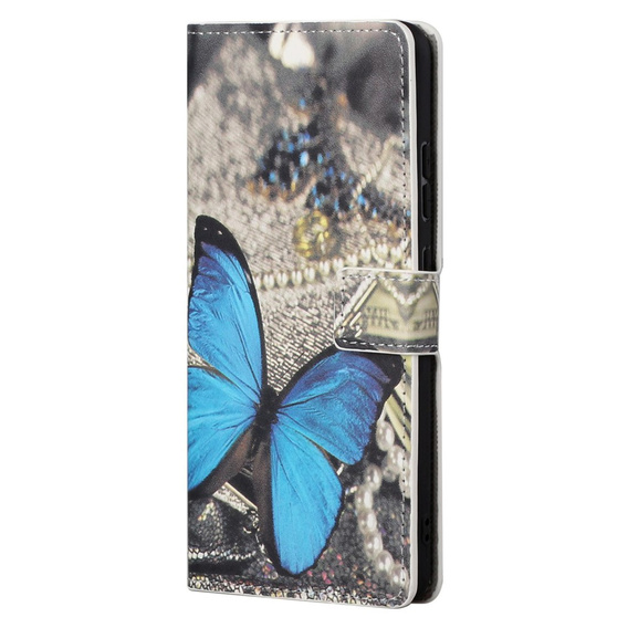 Flip case for Xiaomi Redmi Note 12S, Wallet Butterfly, blue