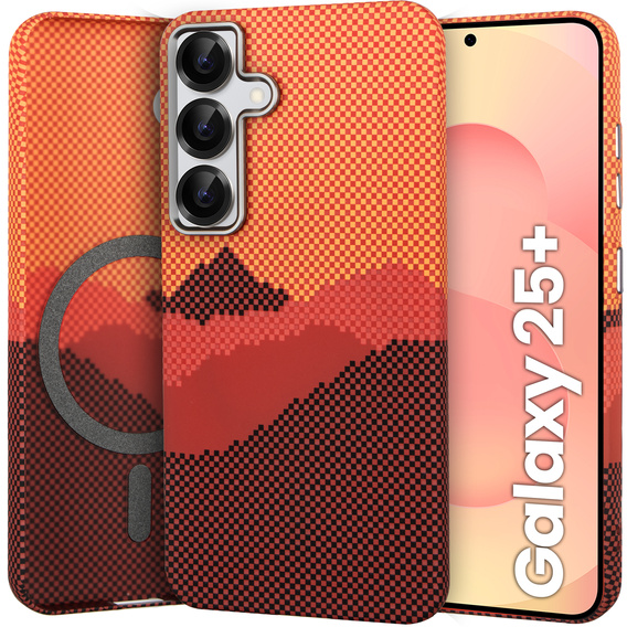 MagSafe's Samsung Galaxy S25+ Plus Case, Carbon Fiber, orange