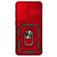 Armoured case with stand and lens cover for Samsung Galaxy S26 Plus, red