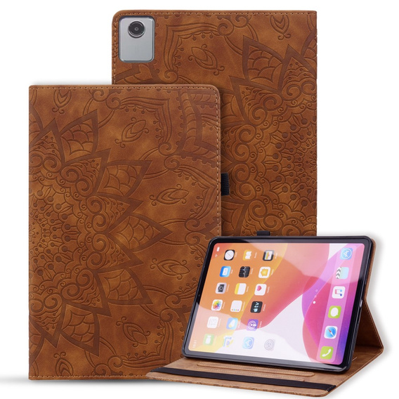 Flap case for Lenovo Tab M11, flower, brown