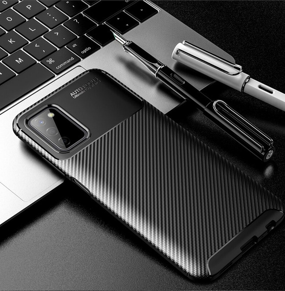 Case for Samsung Galaxy A03s, Carbon Gel, black