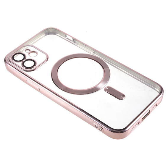 Case for iPhone 12, Electro MagSafe, pink + Screen Glass