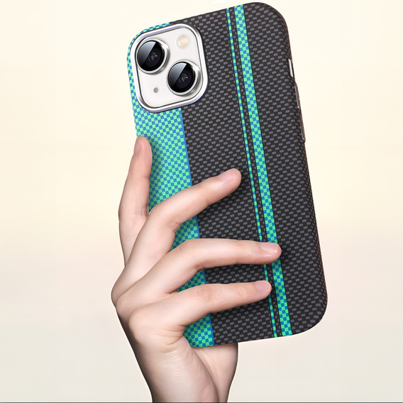 MagSafe's iPhone 13 Case, Carbon Fiber, black / blue