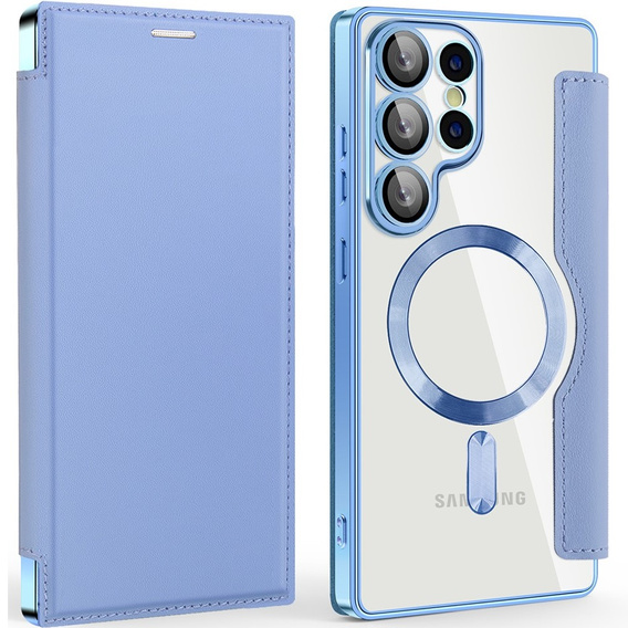 Flip case for Samsung Galaxy S25 Ultra, RFID Wallet MagSafe CamShield, blue