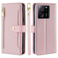 Flip case for Xiaomi 13T / 13T Pro / Redmi K60 Ultra Wallet Zipper Pocket, Wallet Zipper Pocket, pink