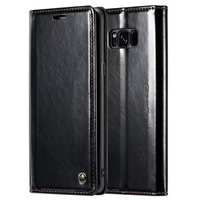 CASEME flip case for Samsung Galaxy S8, Waxy Textublack, black