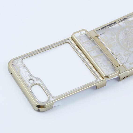 Case for Samsung Galaxy Z Flip 5 5G, Mechanical Legend, gold